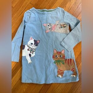 Mini Boden Kitty Cat Tunic Top Dress Size 6-7
